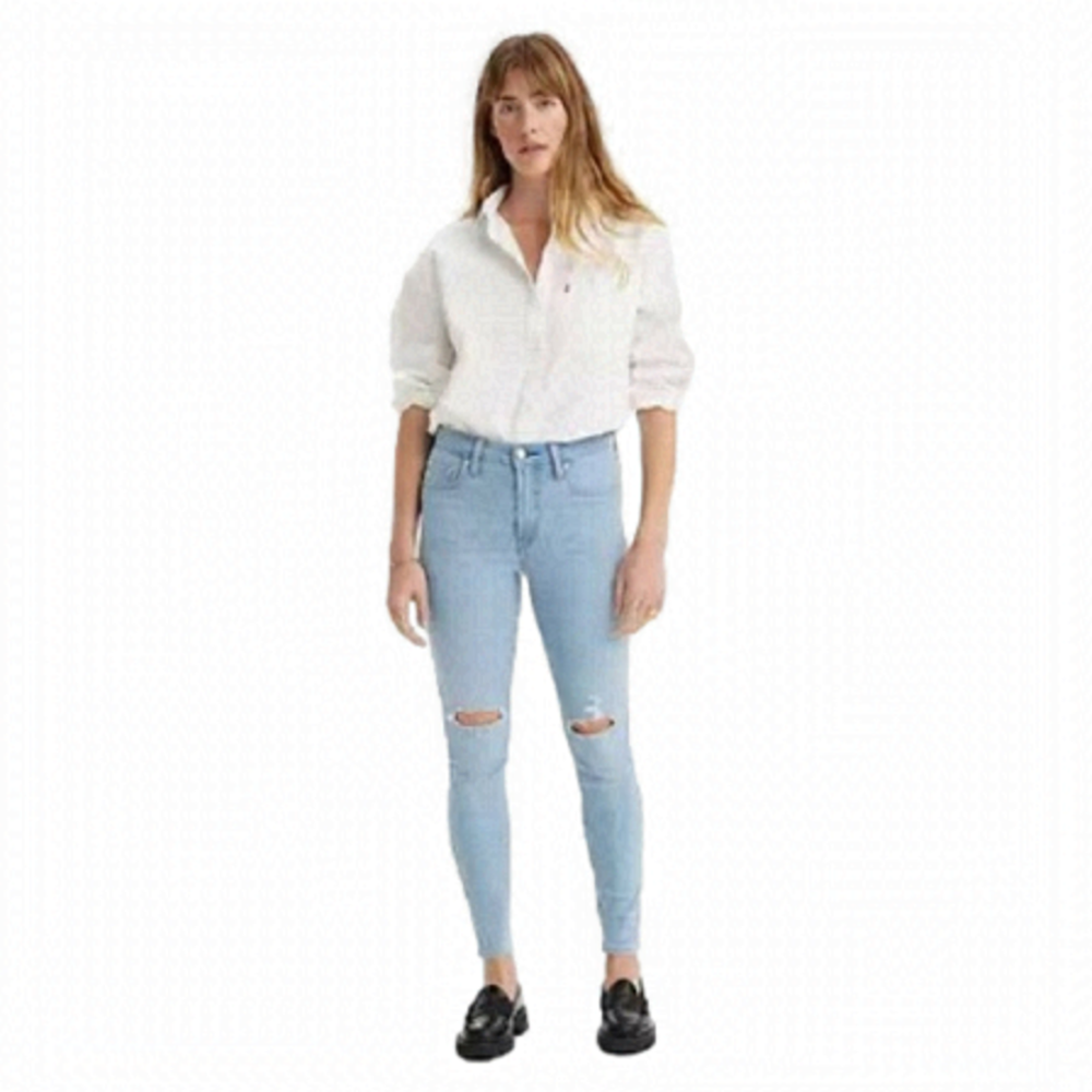 Levi 720 High Rise Super Skinny Blue Distressed 24